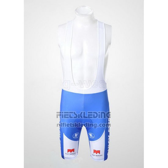 2011 Fietskleding Quick Step Floor Wit en Azuur Korte Mouwen en Koersbroek